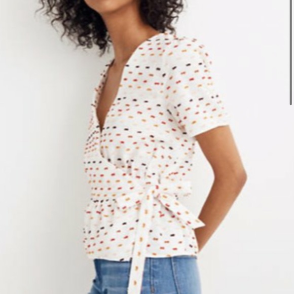Madewell Mini Bow Wrap Top - Picture 1 of 6